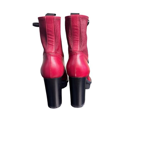 Gianvito Rossi NWT Martis Leather Platform Ankle Boots in Red Size 40 - Picture 6 of 16